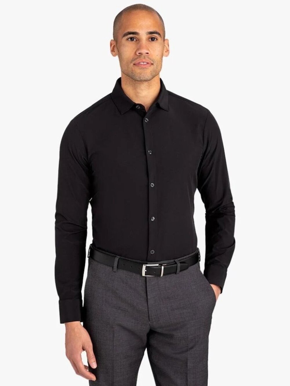 NWT MIZZEN+MAIN  Men's Dean Dress Shirt XL Black